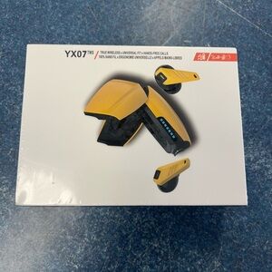 YX07 TWS Yellow Wireless Earbud Headphones